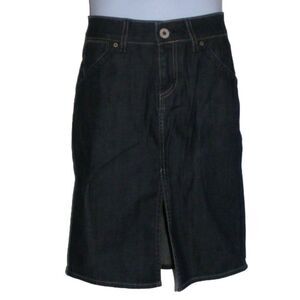 HUDSON Denim Skirt, 27, Dark Wash/Blue, Vent, Stretch, Zipper fly, Pocket